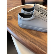 4253 Füme Mat Hakiki Deri Erkek Spor Ayakkabı - Erkek Sneakers