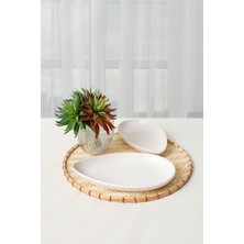 Keramika Mat Beyaz Serenity Kayık Tabak 24 cm 2 Adet 022