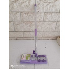 Teknotrust Istediğin Bezi Tak Kullan Teleskopik Saplı 1 Yedek Bez Mor Fayans Temizleme Paspası