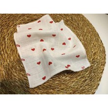 Baby Wings Kalp Baskılı 7 Li Set Bebek Ağız Mendili