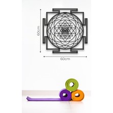 Metalium Concept Sri Yantra Yoga Dekoratif Siyah Metal Duvar Tablosu 60X60 [2327-60x60]