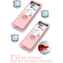 2 Adet Silikon Buz Kalıbı 12 Bölmeli Kapaklı Bas Parmak Buz Kalıbı Silikon Buzluk Buz Küpü