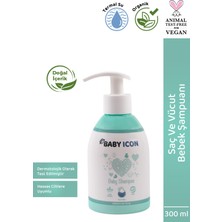 Baby Icon Saç ve Vücut Bebek Şampuanı Vegan Sülfat ve Parfüm Içermez 300 ml