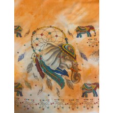 Desenli Batik Boyama Plaj Elbisesi