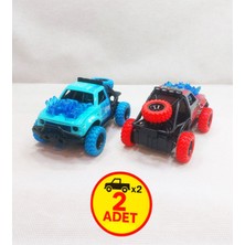 2'li Set 4x4 Metal Çarpışan Jeep Oyuncak Araba | Ses ve Işık Efektleri | Çek-Bırak