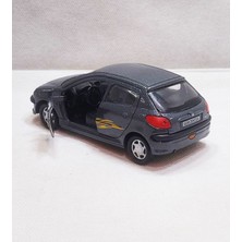 Peugeot 206 Model Araba - Metal - Çekbrak - Sesli Işıklı | 13CM