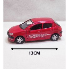 Peugeot 206 Model Araba - Metal - Çekbrak - Sesli Işıklı 1:32 | 13CM