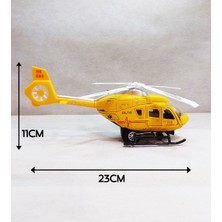 Metal Oyuncak Helikopter | Ambulans Helikopter | Ses & Işık Efektleri 23CM