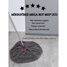 Teknotrust ( 1 Adet ) Gri Renk Mikrofiber Mega Boy Paspas - Mop Yedek Ucu Arkası Destekli