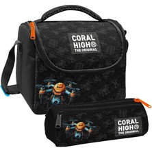 Coral High Erkek Çocuk Drone Pilotu Siyah Thermo Beslenme Çantası ve Üç Bölmeli Kalem Çantası Seti