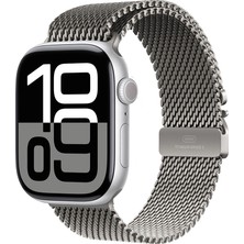 Apple Watch 10 46MM KRD-100 Titanyum Hasır Kordon