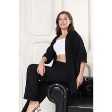 Şık - Kimono Hırkalı Bürümcük Takım Oversize Düşük Kol M – 6xl