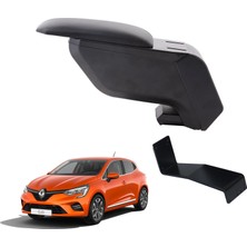 Renault Clio 5 2020 Delmesiz Çelik Ayaklı Siyah Kolçak Kol Dayama
