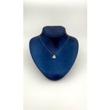 14 Ayar Altın Taşlı Kalp Kolye