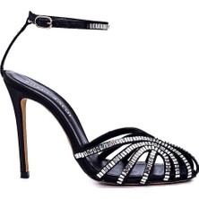 Solev Siyah/gümüş Tekstil Kadın Topuklu Sandalet