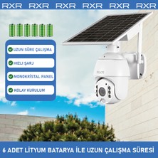 RXR C16 4G Solar Full HD Sim Kartlı interneti içinde Sesli Alarmlı Metal Kasa Suya Dayanıklı