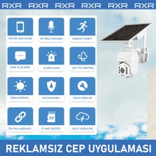 RXR C16 4G Solar Full HD Sim Kartlı interneti içinde Sesli Alarmlı Metal Kasa Suya Dayanıklı
