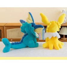 Jolteon Peluş Oyuncak Büyük 45CM Pokemon Peluş Oyuncak Tüylü Köpek Kedi Peluş