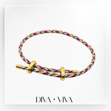 Diva Viva - Renkli Ayarlanabilir Kadın Deri Bileklik – Suya Dayanıklı Asansör Model