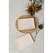 Keramika Krem Siera Kayık Tabak 31*21 cm 2 Adet 030