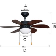 Vanti 60 Watt Ahşap Kanatlı Avizeli Tavan Vantilatörü