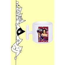 Hancock Karakter Anime One Piece Tasarım Baskılı Beyaz T Sap Kupa Bardak