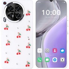 Tecno Camon 30 4g Uyuymlu Kılıf Airbag Tasarımlı Simli Şeffaf Kutup Kapak