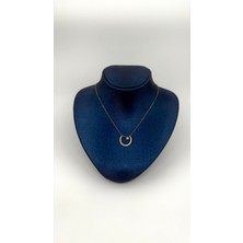 14 Ayar Altın Ay Yıldız Taşlı Kolye