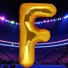 Vıp Yüksek Kalite 1 Metre Gold F Harfi Folyo Balon Gold F Harf Balon Helyum Gazına Uçan Balona Uygun