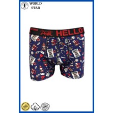 World Star 5'li Desenli Erkek Boxer – Pamuklu ve Likralı – Premium Kutulu