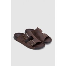 Twn Kahverengi Çift Tokalı Terlik 4ECT9ORT5011M