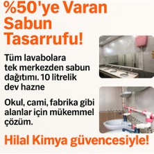 Hilal Kimya 10 Lt Butonlu 5 Musluklu Merkezi Sistem Depolu Sıvı Sabunluk Mavi