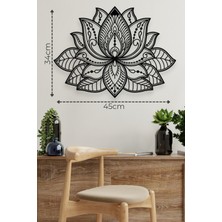 Metalium Concept Mandala Lotus Çiçeği Dekoratif Siyah Metal Duvar Tablosu 45X34CM[1233-45x34]