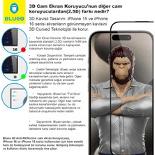 3D Airbag iPhone 15 Uyumlu Kenar Darbelere Dirençli Tam Kavrayan Kavisli Cam Ekran Koruyucu