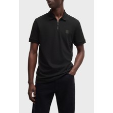 Boss Pamuklu Slim Fit Yarım Fermuarlı Polo Yaka T Shirt Erkek Polo Yaka T Shirt 50537507 001