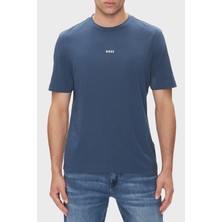 Boss Streç Pamuklu Relaxed Fit Bisiklet Yaka T Shirt Erkek T Shirt 50473278 466
