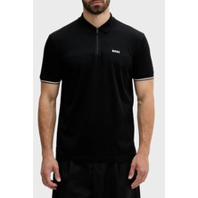 Boss % 100 Pamuk Regular Fit Fermuarlı Polo Yaka T Shirt Erkek Polo Yaka T Shirt 50538177 001