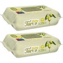 Baby Turco Islak Havlu Mendil 90 Yaprak Zeytinyağlı 2’li Set 180 Yaprak