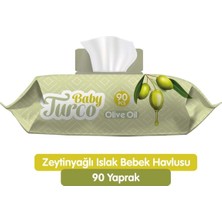 Baby Turco Zeytinyağlı Islak Havlu Mendil 90 Yaprak Kokusuz 12 Li Set 1080 Yaprak