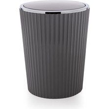 Primanova Nely Krom Kaplama Banyo Çöp Kovası - Gri - 6 lt