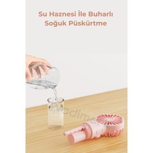 Wodimark El Tipi Sulu Buharlı Fan Şarjlı Vantilatör Mini Masaüstü El Fan Taşınabilir 3 Kademeli Usb Pervane