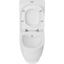 Creavit Mare Duvara Sıfır Kanalsız Klozet + Rezervuar + Duroplast Kapak + Çift Basmalı Iç Takım Set
