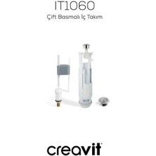Creavit Mare Duvara Sıfır Kanalsız Klozet + Rezervuar + Duroplast Kapak + Çift Basmalı Iç Takım Set
