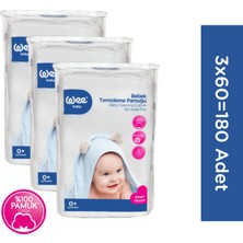 Wee Baby Bebek Temizleme Pamuğu Seti (60x3 180 Adet)