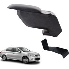 Citroen C-Elysee 2017 Delmesiz Çelik Ayaklı Siyah Kolçak Kol Dayama