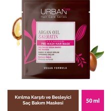 URBAN Care Argan Yağı&Keratin Kolay Kırılan Saçlara Özel Duş Öncesi Bakım Maskesi-50 ML- X3 Adet