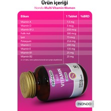 Nondo Multivitamin Women 30 Tablet ( Multiwomen Folik Asit Magnezyum Selenyum Amerikan Ginseng Panax )