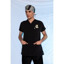 Pratik Medikal Füme Özel Veteriner Forması Tüy Tutmaz Sıvı Itici Baskılı Scrubs Takım