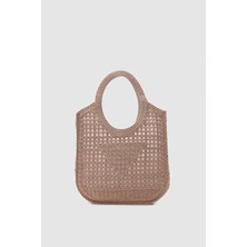 Vicolo Handmade Makrome Tote Çanta Vizon