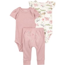 Carters Layette Kız Bebek Alt Üst Set 3lü Set